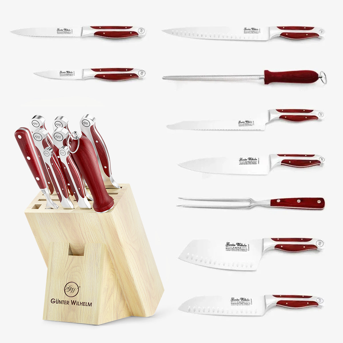 10-Piece Advanced Cutlery Set Reddish ABS
