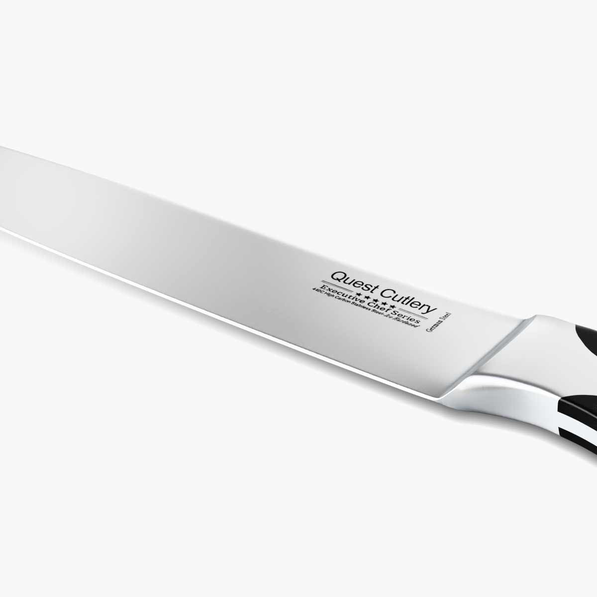 Quest Pointed Carving Knife, 8" Dark Pakkawood