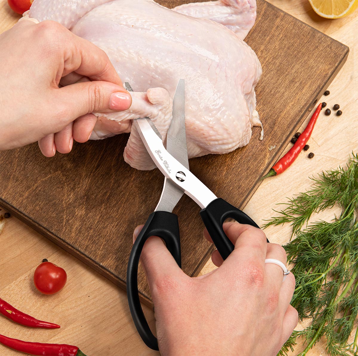 Refurbished Come-Apart Kitchen Scissor/Shears, Black ABS Handle