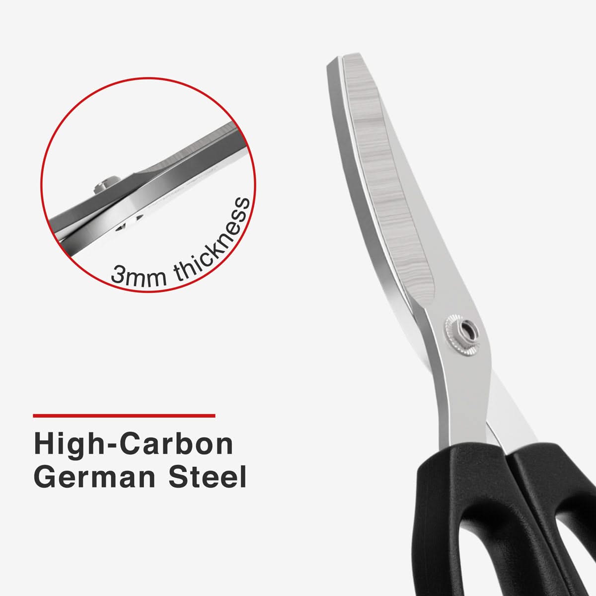 Refurbished Come-Apart Kitchen Scissor/Shears, Black ABS Handle