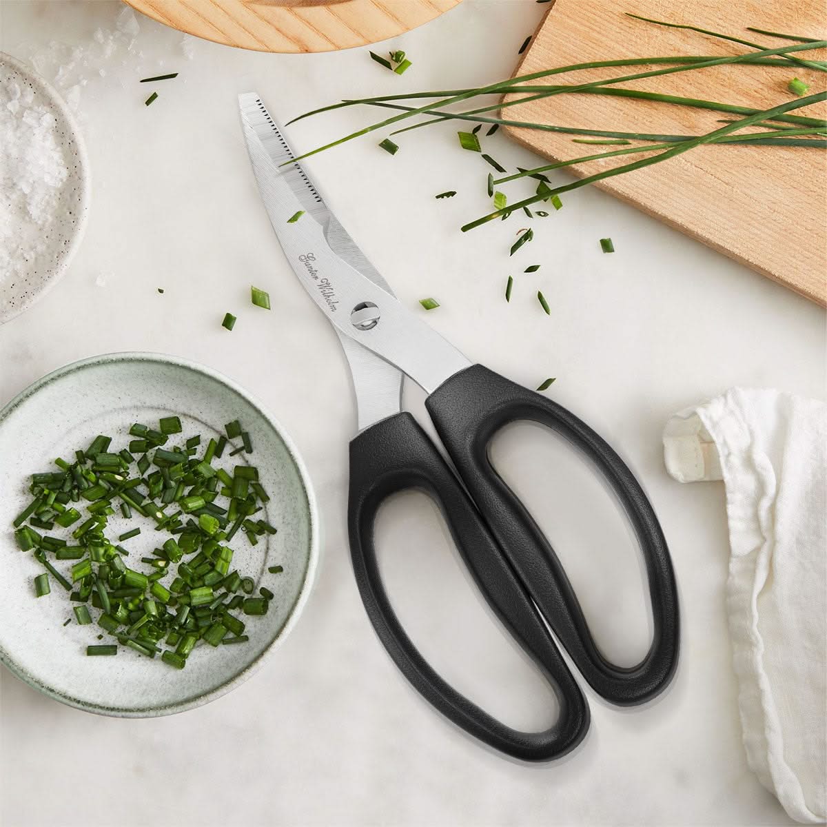 Refurbished Come-Apart Kitchen Scissor/Shears, Black ABS Handle