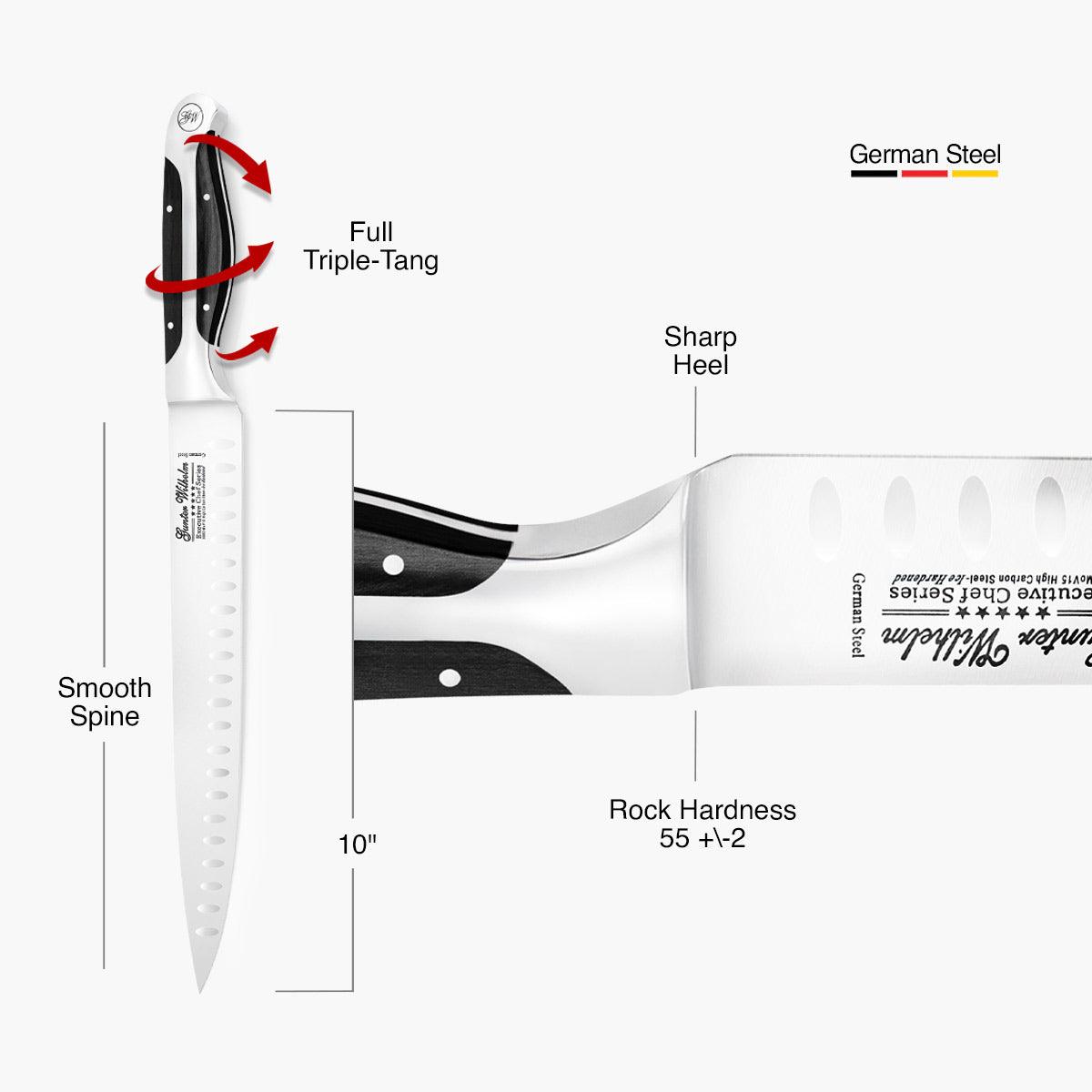 Carving Knife, 10" Dark Pakkawood - Gunter Wilhelm Outlet