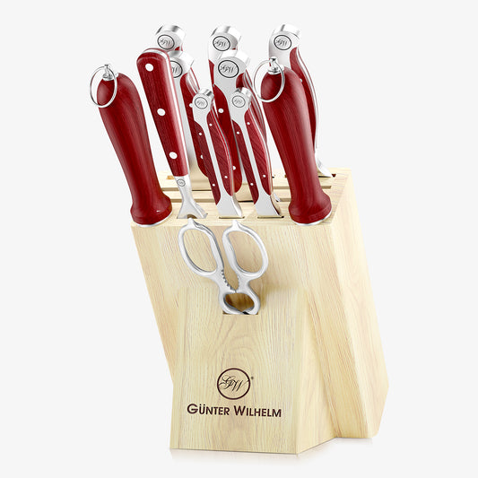 12-Piece Ultimate Knife Set Reddish ABS