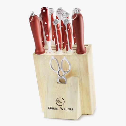 12-Piece Ultimate Knife Set Reddish ABS