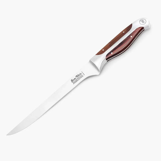 Refurbished Fillet Knife, 8" Brown Pakkawood - Gunter Wilhelm Outlet