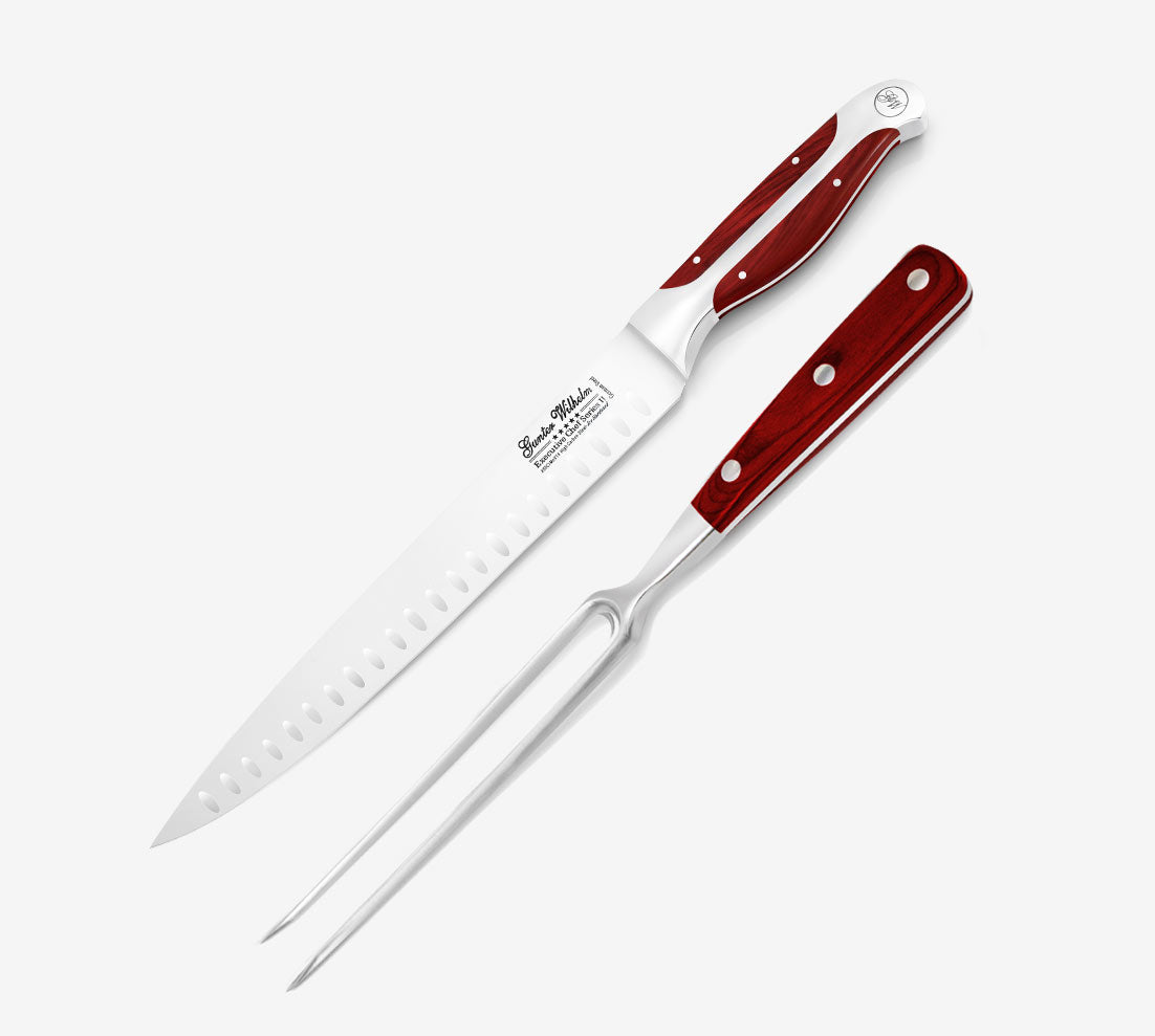Carving Knife Set, 10" Reddish ABS