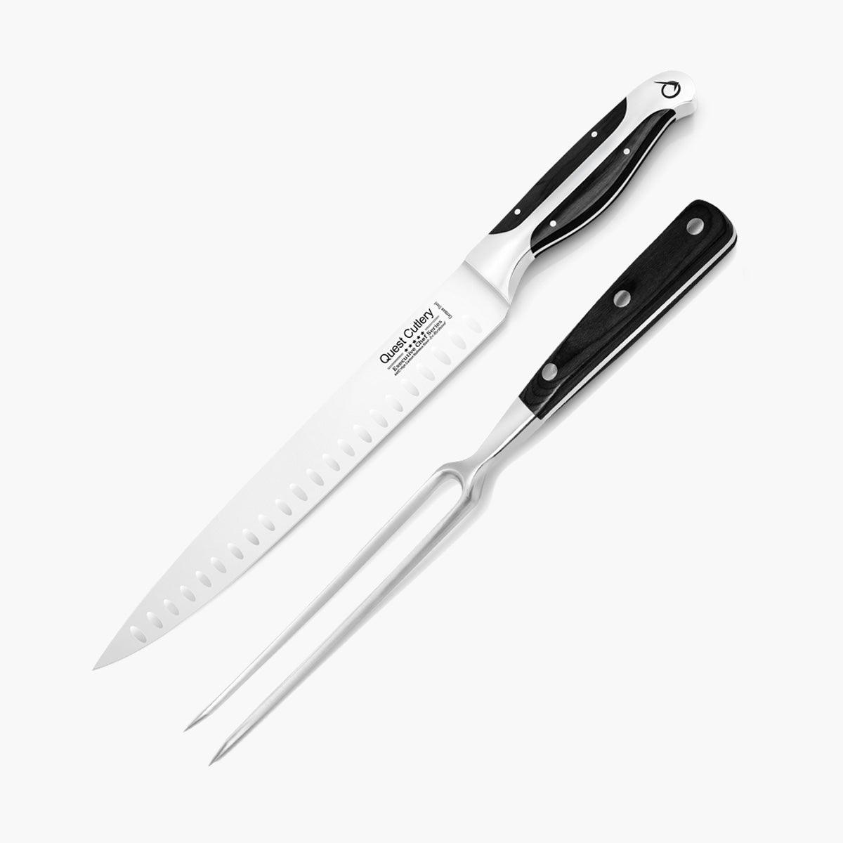 Quest Carving Knife Set 10" Dark Pakkawood