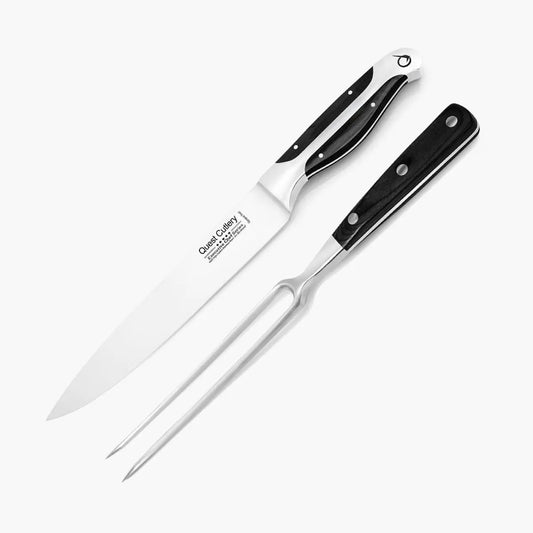 Quest Carving Knife Set 8" Dark Pakkawood - Image #1