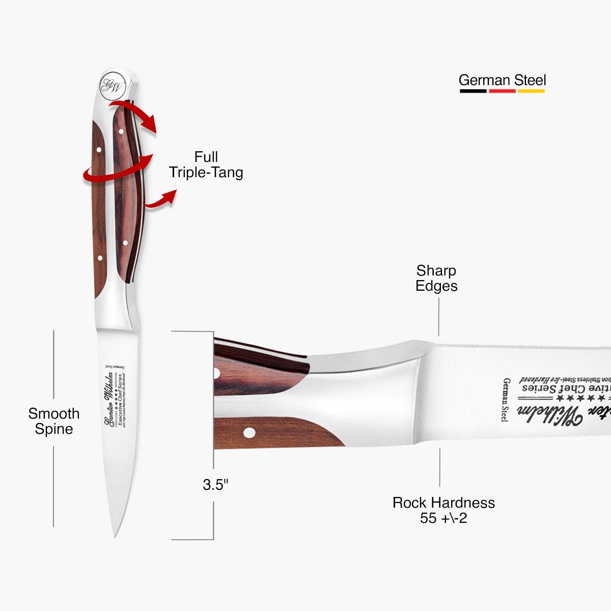 Refurbished Paring Knife, 3.5" Brown Pakkawood - Gunter Wilhelm Outlet