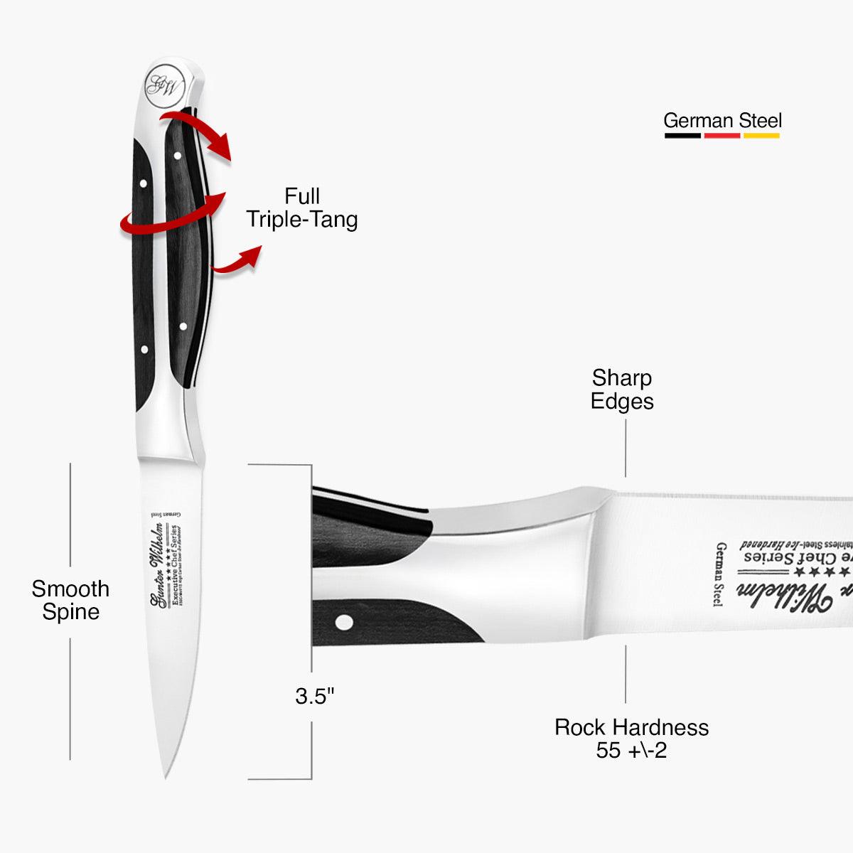 Paring Knife, 3.5" Dark Pakkawood - Gunter Wilhelm Outlet