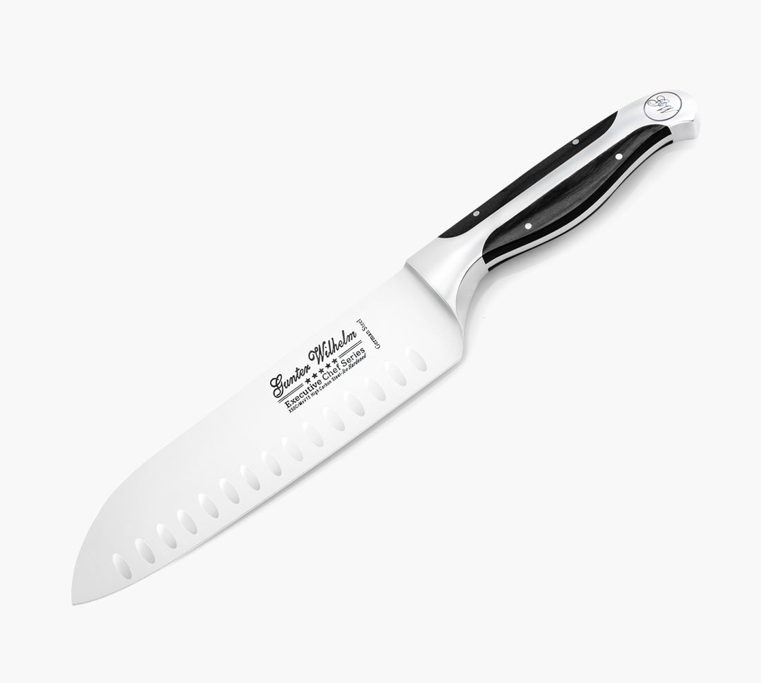 Santoku Knife, 7" Dark Pakkawood Handle