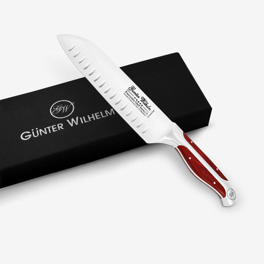 Santoku Knife, 7" in Gift Box Reddish ABS