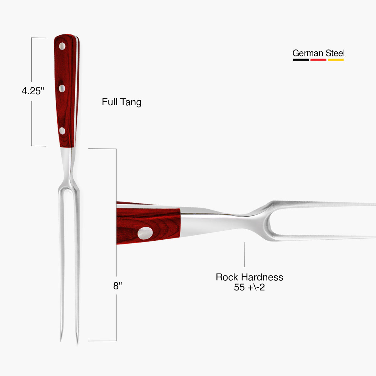 Carving Fork, 8" Reddish ABS