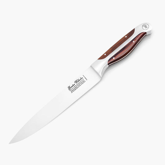 Refurbished Pointed Carving Knife, 8" Brown Pakkawood