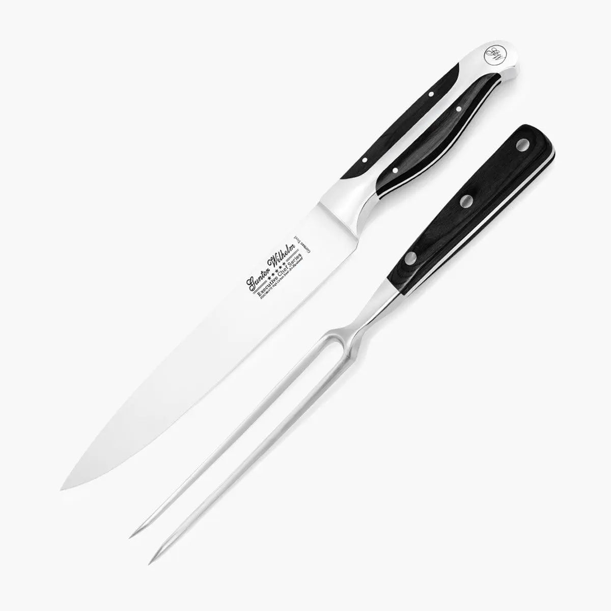 Carving Knife Set, 8" Dark Pakkawood - Image #1