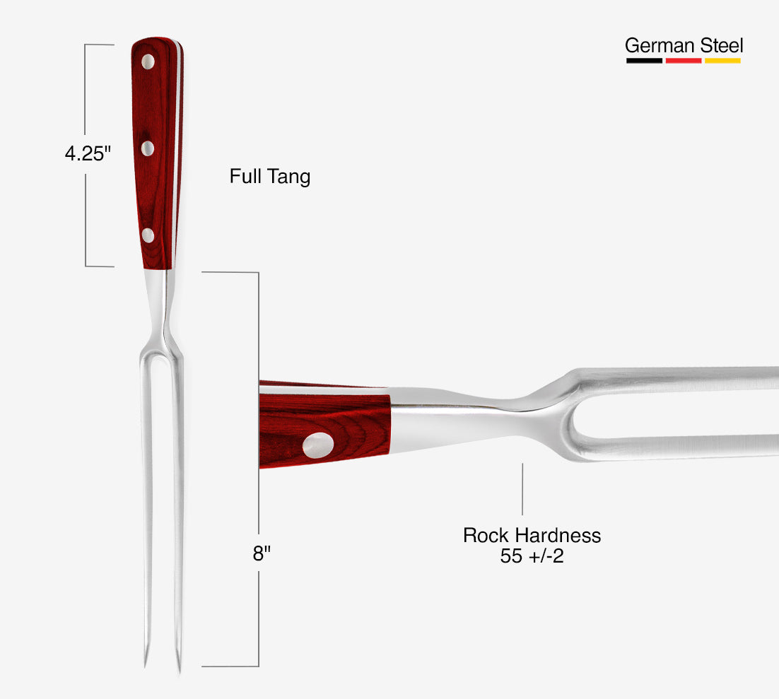 Carving Fork, 8" Reddish ABS