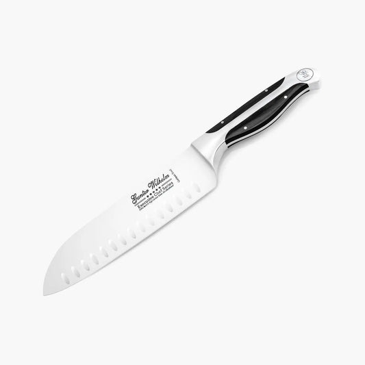 Santoku Knife, 7" Dark Pakkawood Handle - Image #1