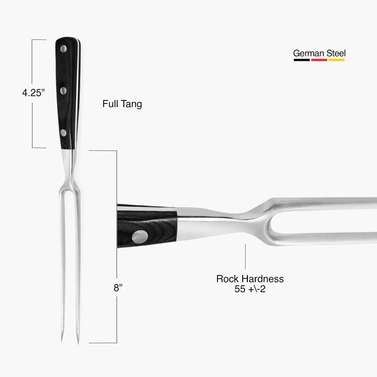 Carving Fork, 8" Dark Pakkawood - Image #2