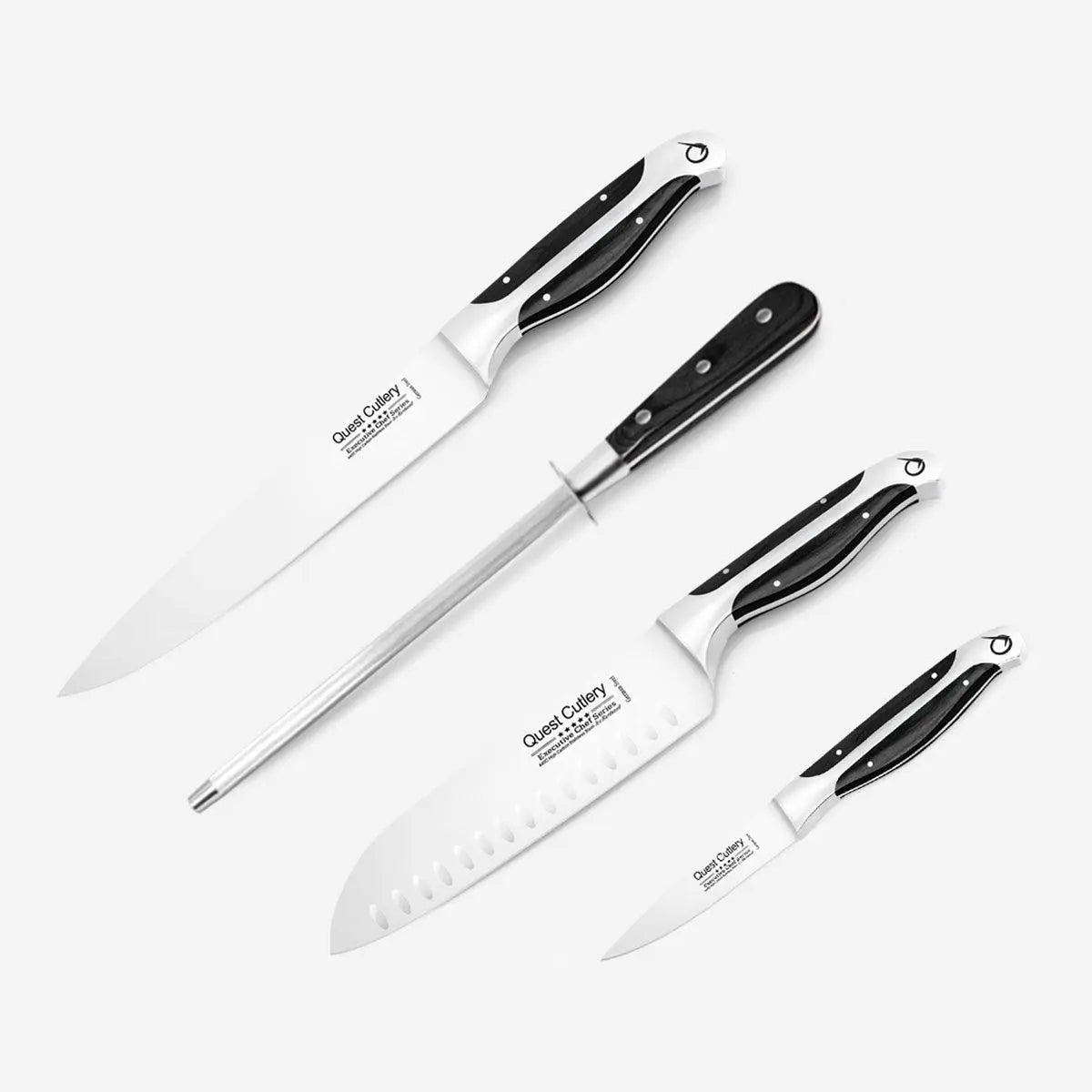 Quest 4 PCs Knife Set Dark Pakkawood - Gunter Wilhelm Outlet