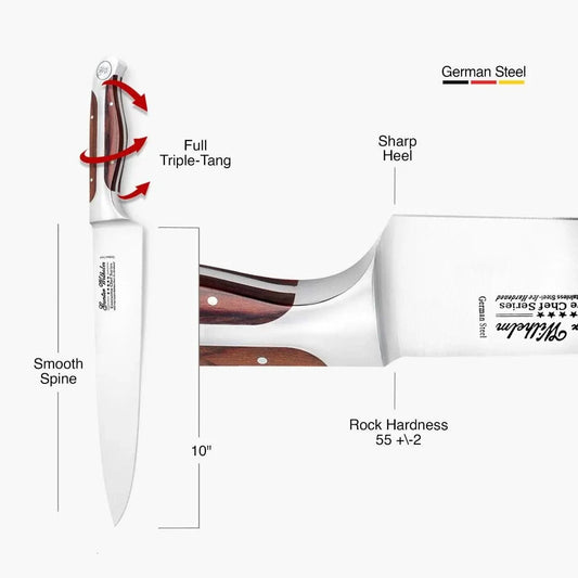 Refurbished Chef Knife, 10" Brown Pakkawood - Gunter Wilhelm Outlet